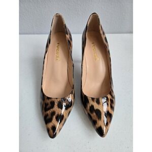 Vocosi Women's Leopard Print Patent Leather 3‎ 1/2" Heel Pumps NO SIZE